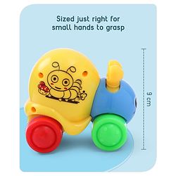 Babyhug Colorful Snail on Wheel Friction-Powered Toy|BPA-Free Plastic|Visual Sensory Development|Early Learning Motor Skills Enhancer |Ideal Gift|Age 3+|BIS|(Wheel Color May Vary)