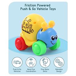Babyhug Colorful Snail on Wheel Friction-Powered Toy|BPA-Free Plastic|Visual Sensory Development|Early Learning Motor Skills Enhancer |Ideal Gift|Age 3+|BIS|(Wheel Color May Vary)