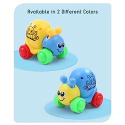 Babyhug Colorful Snail on Wheel Friction-Powered Toy|BPA-Free Plastic|Visual Sensory Development|Early Learning Motor Skills Enhancer |Ideal Gift|Age 3+|BIS|(Wheel Color May Vary)