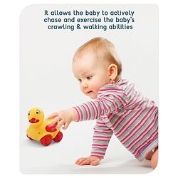 Babyhug Duck On Wheels- Yellow and Red