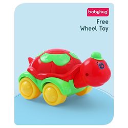 Babyhug Turtle On Wheel- Red & Green