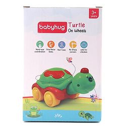 Babyhug Turtle On Wheel- Red & Green