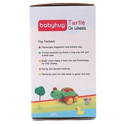 Babyhug Turtle On Wheel- Red & Green