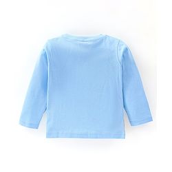 Babyhug Cotton Full Sleeves Tee With Bear & Crocodile Graphics- Light Blue