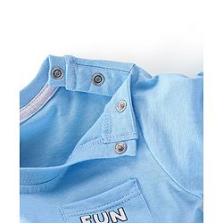Babyhug Cotton Full Sleeves Tee With Bear & Crocodile Graphics- Light Blue