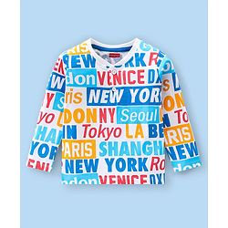 Babyhug Cotton Full Sleeves Tee With Text Graphics- Off White