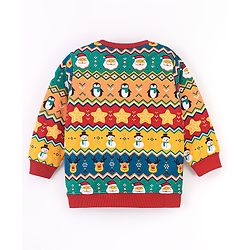 Babyhug Cotton Knit Full Sleeves Sweatshirt with All Over Graphics Print   - Multicolour