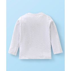 Babyhug 100% Cotton Knit Full Sleeves Tee With Crocodile Graphics - White