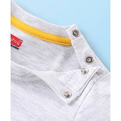 Babyhug 100% Cotton Knit Full Sleeves Tee With Crocodile Graphics - White