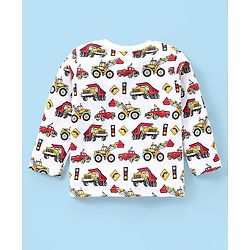 Babyhug 100% Cotton Knit Full Sleeves Tee with Car Graphics Pack of 3 - Multicolour