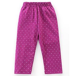 Babyhug Single Jersey Full Sleeves Night Suit With Bear & Polka Dot Print - Purple