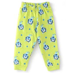 Babyhug Cotton Knit Full Sleeves Lion Printed Night Suit - Green