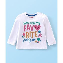 Babyhug Cotton Knit Full Sleeves Night Suit With Text & Floral Print - Navy Blue & White