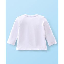 Babyhug Cotton Knit Full Sleeves Night Suit With Text & Floral Print - Navy Blue & White