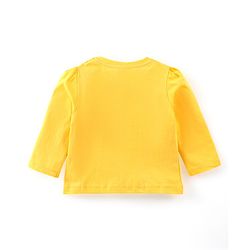 Babyhug Cotton Knit Full Sleeves Text & Floral Printed Night Suit - Yellow & Lavender