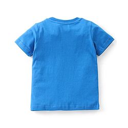 Babyhug 100% Cotton Half Sleeves Lion Printed T-Shirt & Shorts Set - Blue & Yellow
