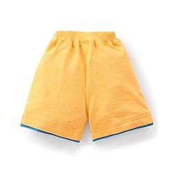 Babyhug 100% Cotton Half Sleeves Lion Printed T-Shirt & Shorts Set - Blue & Yellow