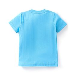Babyhug Cotton Knit Half Sleeves T-Shirt & Shorts Set Football Print - Blue & Orange