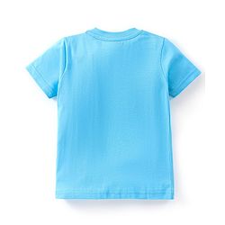 Babyhug Cotton Knit Half Sleeves T-Shirt & Shorts Set Football Print - Blue & Orange