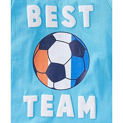 Babyhug Cotton Knit Half Sleeves T-Shirt & Shorts Set Football Print - Blue & Orange