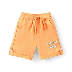 Babyhug 100% Cotton Knit Half Sleeves T-Shirt & Shorts With Rhino & Giraffe Print - Blue & Orange