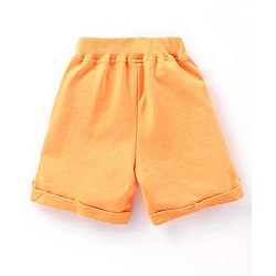 Babyhug 100% Cotton Knit Half Sleeves T-Shirt & Shorts With Rhino & Giraffe Print - Blue & Orange