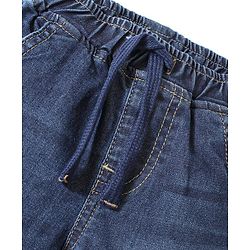 Babyhug Cotton Above Knee Length Bermuda with Stretch Washed - Blue