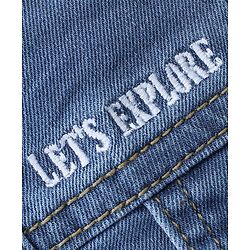 Babyhug Cotton Spandex Knee Length Solid Stretchable Denim Jamaican - Blue