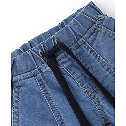 Babyhug Cotton Spandex Knee Length Solid Stretchable Denim Jamaican - Blue