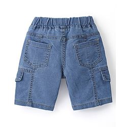 Babyhug Cotton Spandex Knee Length Solid Stretchable Denim Jamaican - Blue