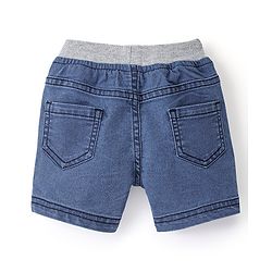 Babyhug Cotton Spandex Knee Length Stretchable Denim Shorts - Blue
