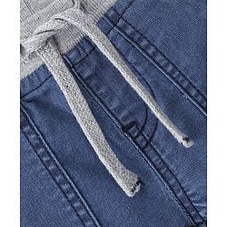 Babyhug Cotton Spandex Knee Length Stretchable Denim Shorts - Blue