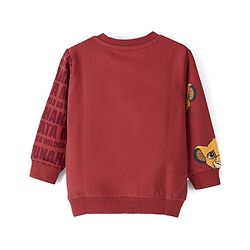 Babyhug Cotton Knit Full Sleeves The Lion King Graphics Printed Sweatshirt - Brown