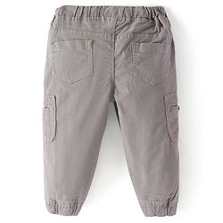 Babyhug Cotton Spandex Full Length Trouser Solid Colour - Grey