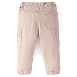 Babyhug Cotton Spandex Full Length Trouser Solid Colour - Fawn