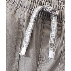 Babyhug Cotton Spandex Full Length Solid Color Trouser - Grey