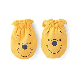 Babyhug 100% Cotton Knit Ear Applique Cap Mittens & Booties - Yellow