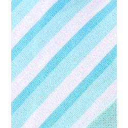 Babyhug 100% Cotton Knit Cap Mittens & Booties Set with Stripes  - Blue