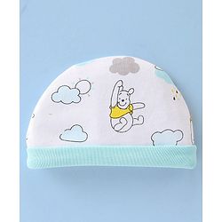 Babyhug Cotton Interlock Knit Cap Mitten & Booties Bear Print - Grey & White