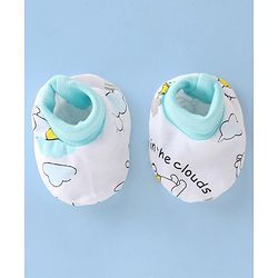 Babyhug Cotton Interlock Knit Cap Mitten & Booties Bear Print - Grey & White