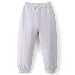 Babyhug Cotton Looper Knit Full Length Lounge Pant Train Print - Grey