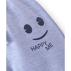 Babyhug Cotton Looper Knit Full Length Lounge Pants Text Printed -  Blue