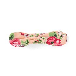 Babyhug 100% Cotton Full Sleeves Onesie with Headband Floral Printed - Peach