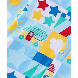 Babyhug Cotton Knit Full Sleeves Vests Vehicle Print Pack of 3 - Yellow Red & Blue