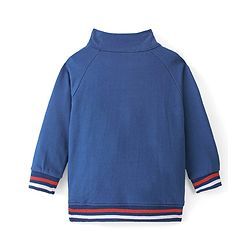 Babyhug Cotton Knit Full Sleeves Text Graphics Sweatshirt - Navy Blue