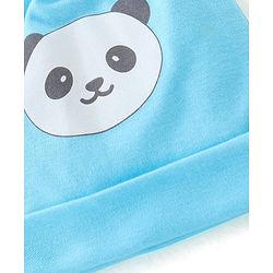 Babyhug 100% Cotton Cap  with Panda Face Print Pack of 2 - Navy Blue