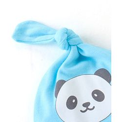 Babyhug 100% Cotton Cap  with Panda Face Print Pack of 2 - Navy Blue