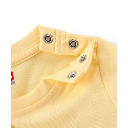 Babyhug Cotton Knit Full Sleeves Owl Printed Night Suit - Yellow