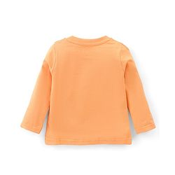 Babyhug Cotton Knit Full Sleeves T-Shirt & Pyjama Set Marie Print & Bow Applique - Orange