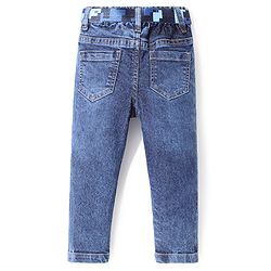 Babyhug Full length Jeans With Stretch Washed - Blue